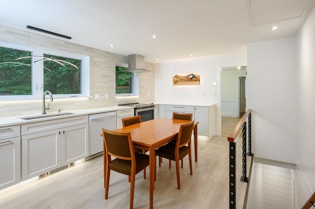 13 Smith Rd, Hingham, MA 02043 - dining area with light wood-style floors and recessed lighting