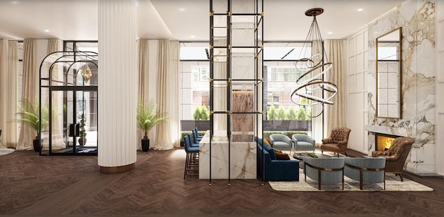 lobby featuring expansive windows