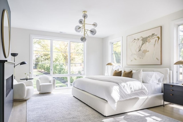 bedroom featuring light wood-type flooring