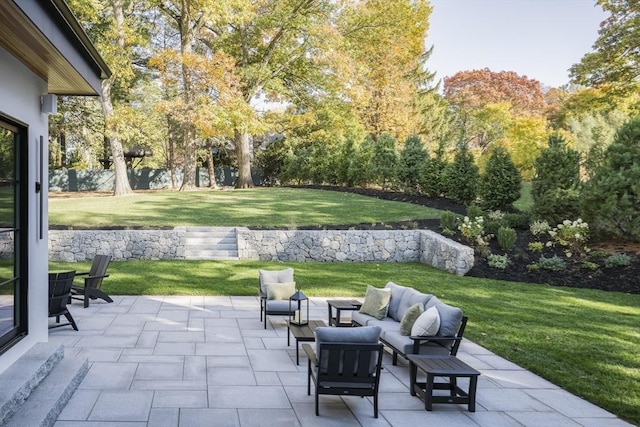 view of patio with outdoor lounge area