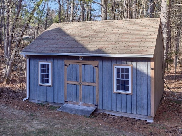 view of shed