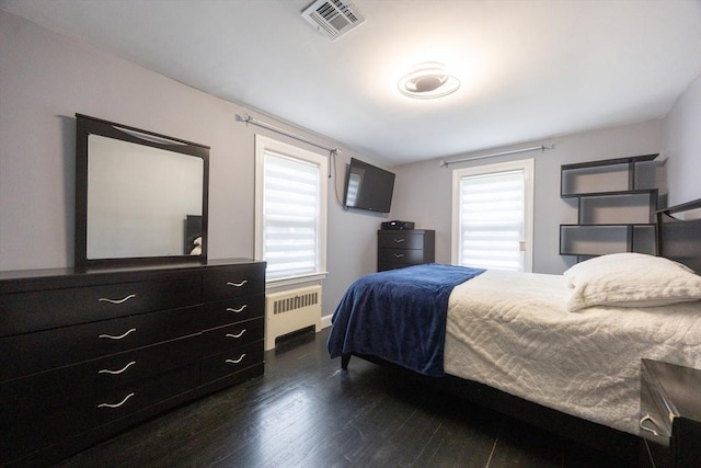 109 Circle Dr, Wrentham, MA 02093 - bedroom featuring radiator heating unit, multiple windows, and dark wood-type flooring
