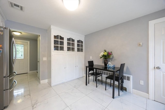 109 Circle Dr, Wrentham, MA 02093 - dining area with light marble finish floors and baseboards