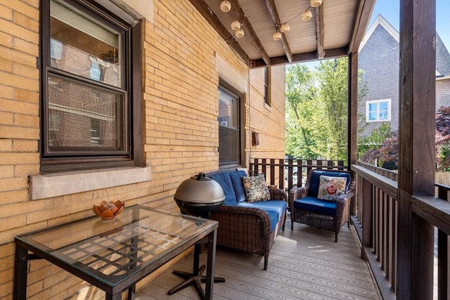 17 Park Vale Unit 2, Brookline, MA 02446 - wooden deck with an outdoor living space