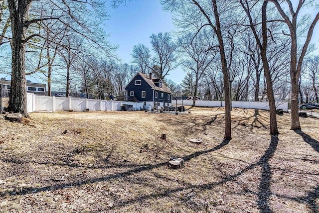 view of yard with fence