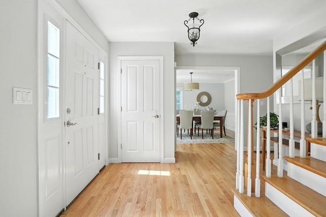 134 Lincoln St, Norwell, MA 02061 - entrance foyer with stairs and light wood-style floors