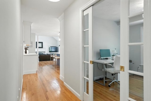 134 Lincoln St, Norwell, MA 02061 - office area with light wood finished floors and french doors