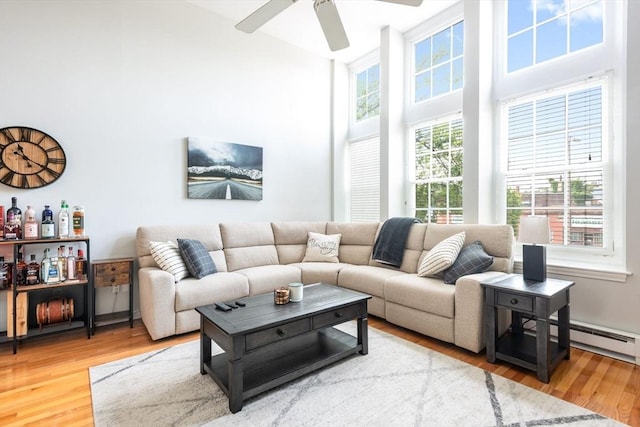 743 E 4th Unit 204, Boston, MA 02127 - living room featuring a ceiling fan and wood finished floors