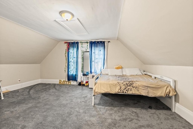 23 Gordon St, Boston, MA 02134 - bedroom with carpet floors, lofted ceiling, and baseboards