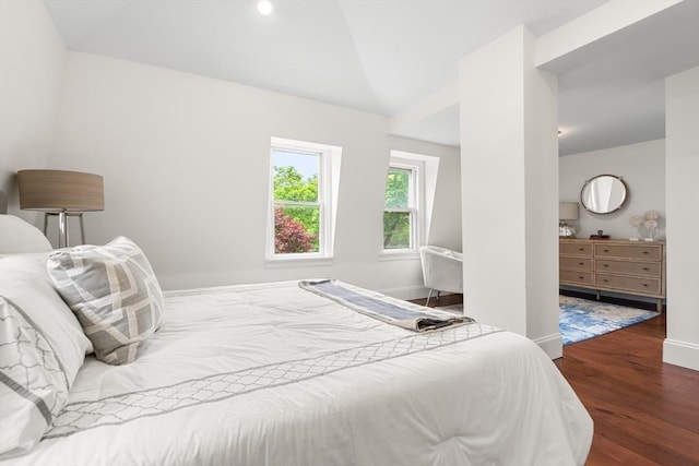 6 Parker Ave, Cohasset, MA 02025 - bedroom with wood finished floors, baseboards, and vaulted ceiling