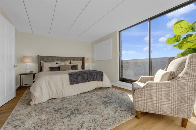 bedroom with hardwood / wood-style floors