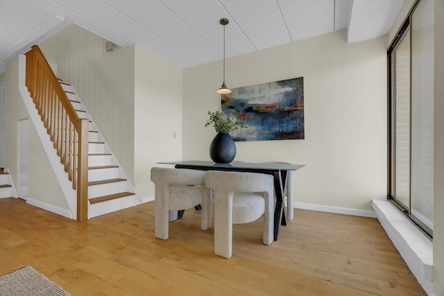 unfurnished dining area with hardwood / wood-style flooring