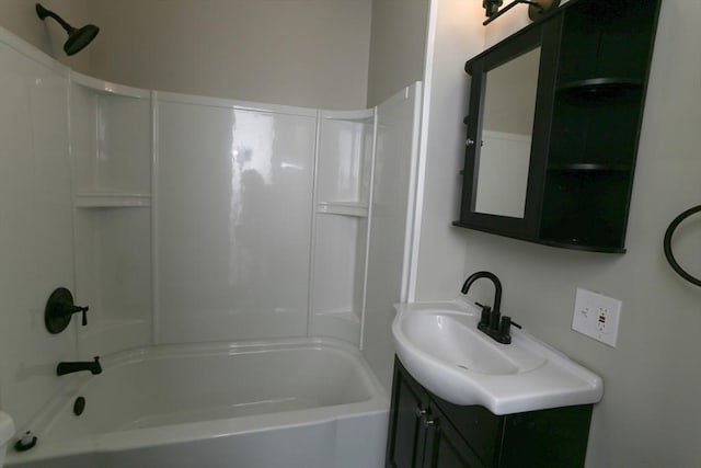 bathroom with shower / washtub combination and vanity