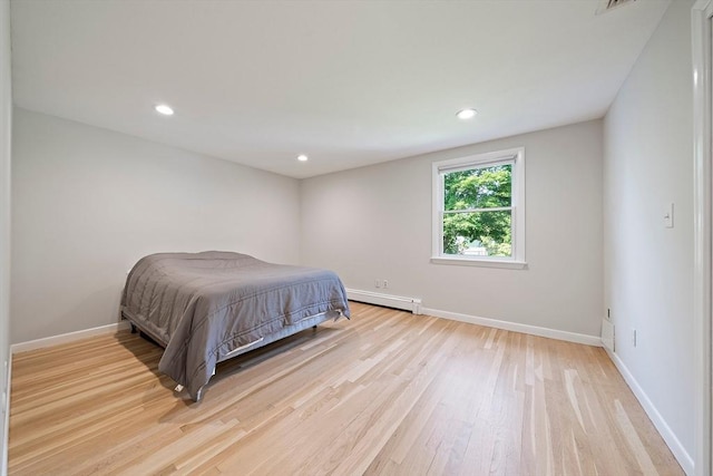 7 Helen Rd, Braintree, MA 02184 - bedroom featuring light wood-style flooring, a baseboard heating unit, and recessed lighting