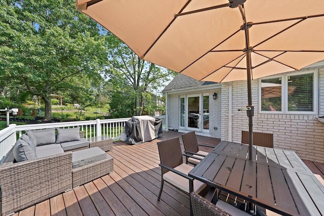 7 Helen Rd, Braintree, MA 02184 - wooden terrace with an outdoor living space, outdoor dining space, and grilling area