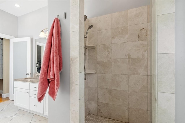 15 Hardy St Unit 2, Salem, MA 01970 - full bathroom with a walk in shower, vanity, and tile patterned flooring
