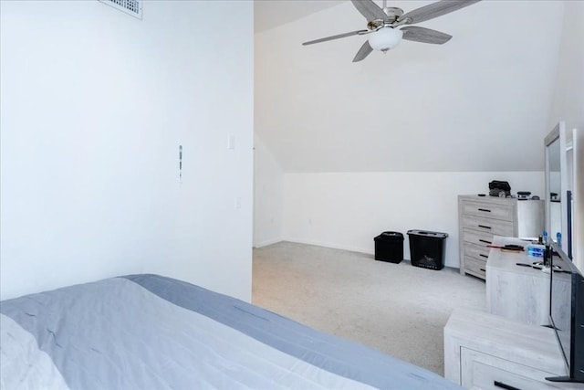 66 Hamilton St Unit 3, Leominster, MA 01453 - bedroom with light carpet, lofted ceiling, and a ceiling fan