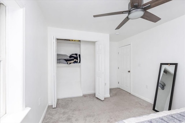 66 Hamilton St Unit 3, Leominster, MA 01453 - unfurnished bedroom with carpet floors, a closet, baseboards, and ceiling fan
