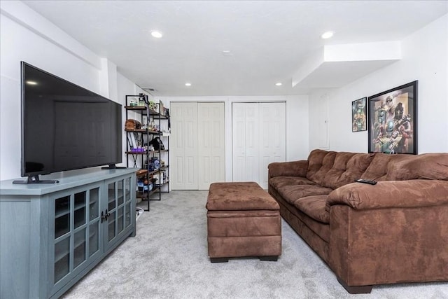 66 Hamilton St Unit 3, Leominster, MA 01453 - living room featuring light carpet and recessed lighting
