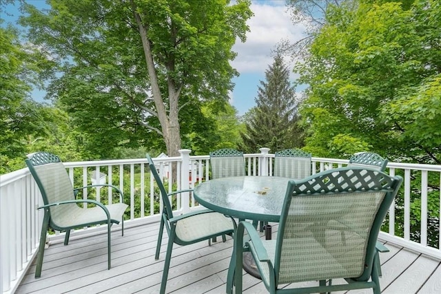 66 Hamilton St Unit 3, Leominster, MA 01453 - wooden terrace with outdoor dining space and view of scattered trees