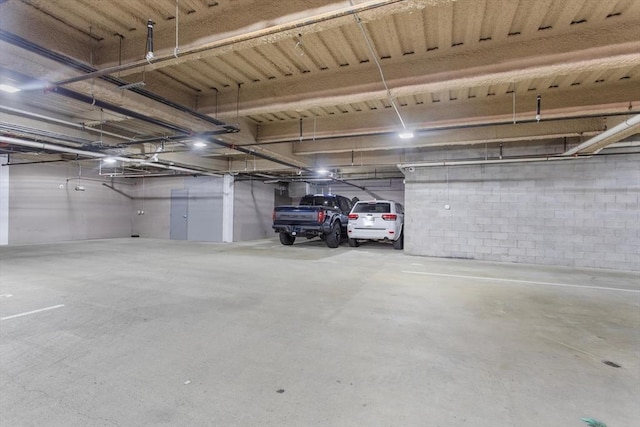 view of parking garage
