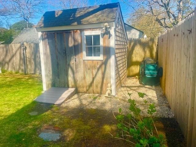 view of shed