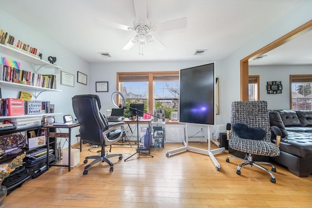 1441 Stafford Rd, Fall River, MA 02721 - office space with wood-type flooring and a ceiling fan