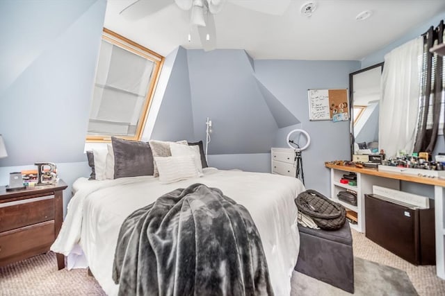 1441 Stafford Rd, Fall River, MA 02721 - carpeted bedroom with a ceiling fan and vaulted ceiling