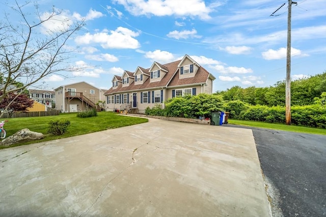 1441 Stafford Rd, Fall River, MA 02721 - cape cod home featuring a front yard and driveway