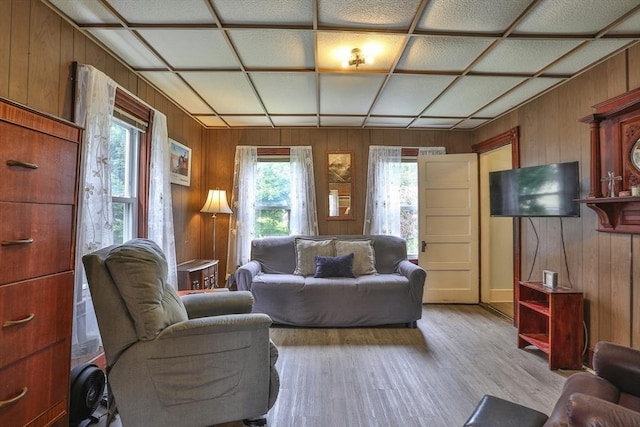 32 Carter St, Hudson, MA 01749 - living area featuring wooden walls and wood finished floors