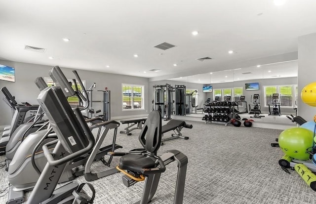 2 Codman Way Unit 305, Westborough, MA 01581 - workout area with plenty of natural light, recessed lighting, carpet flooring, and baseboards