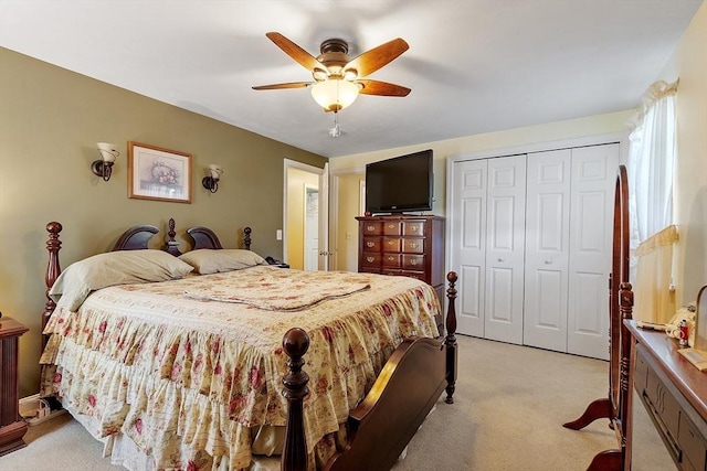 68 Victoria Ave, Athol, MA 01331 - bedroom featuring light carpet, a closet, and ceiling fan