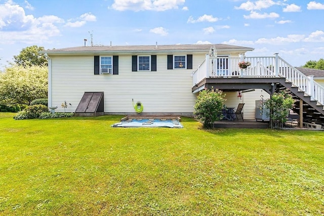 68 Victoria Ave, Athol, MA 01331 - rear view of property with a deck, a lawn, and stairs
