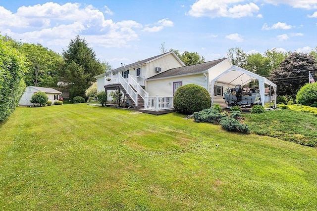 68 Victoria Ave, Athol, MA 01331 - rear view of property with a yard, a carport, stairs, and a deck