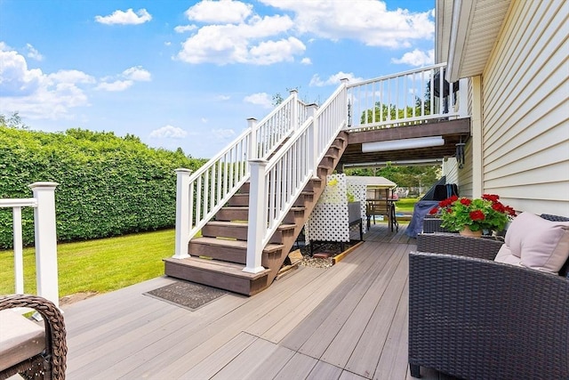 68 Victoria Ave, Athol, MA 01331 - wooden terrace with a lawn and stairway