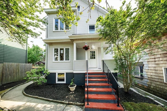 121 Horton St, Fall River, MA 02723 - traditional-style house featuring a porch and stairs