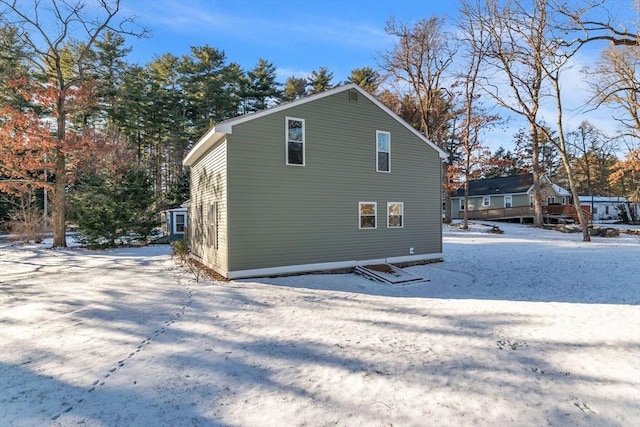 view of snow covered exterior