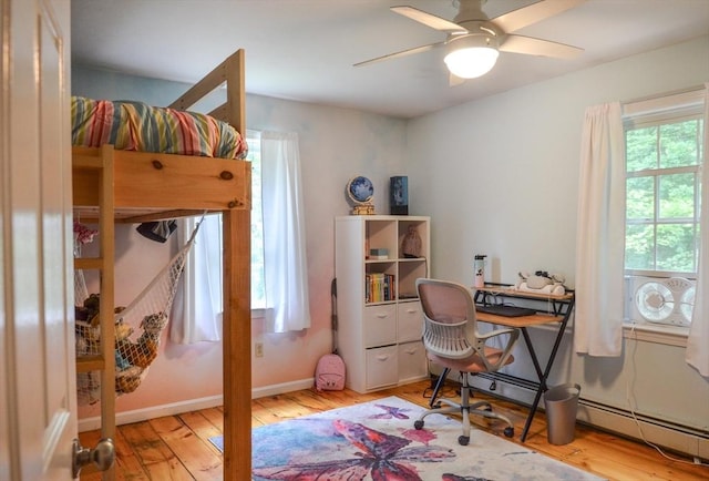 169 Lyman Rd, Berlin, MA 01503 - office space featuring plenty of natural light, hardwood / wood-style flooring, ceiling fan, and baseboard heating