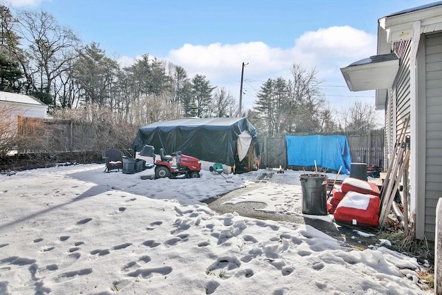 view of snowy yard