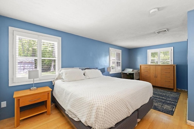 bedroom featuring light wood-style floors