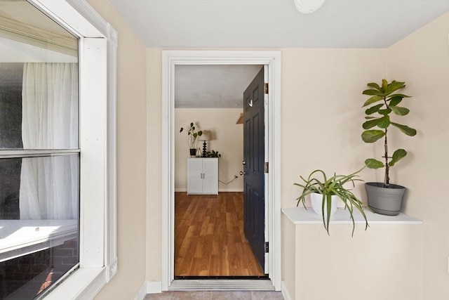 corridor with baseboards