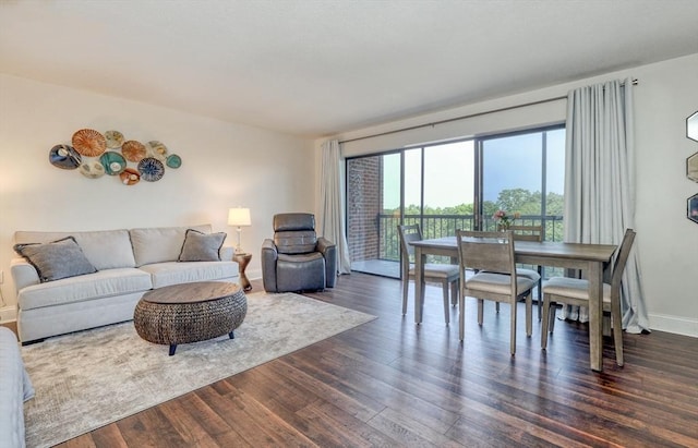 1 Summit Dr Unit 62, Reading, MA 01867 - living room featuring dark wood-style floors and baseboards