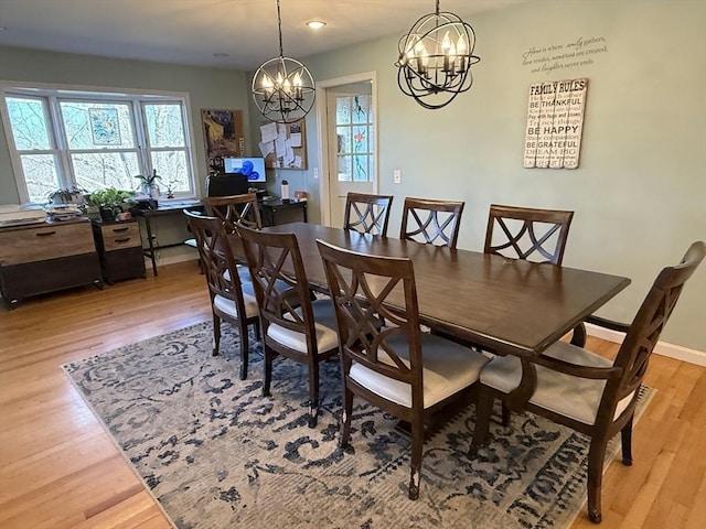 74 Fiske Hill Rd, Sturbridge, MA 01566 - dining room featuring a chandelier, light wood-style floors, baseboards, and recessed lighting