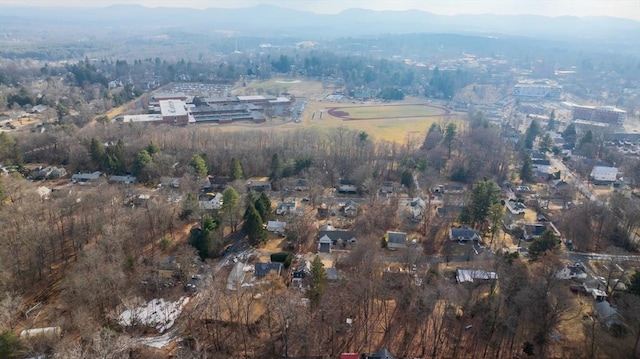 birds eye view of property featuring a mountain view