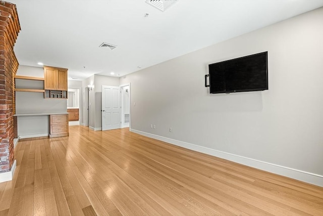 343 Commercial St Unit 212, Boston, MA 02109 - unfurnished living room with baseboards, light wood-style floors, and recessed lighting