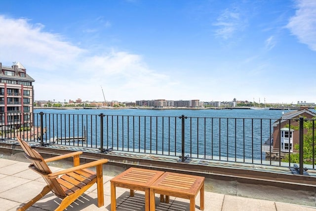 343 Commercial St Unit 212, Boston, MA 02109 - view of patio / terrace with a water view and a balcony