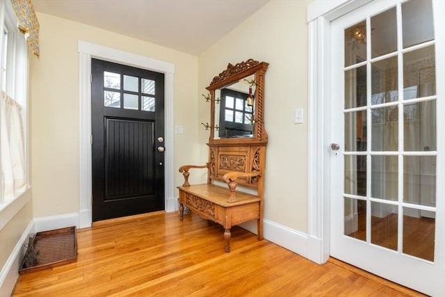 entryway with light wood-type flooring