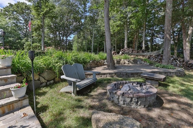 49 Edgewater Way, Wareham, MA 02571 - view of yard with a fire pit