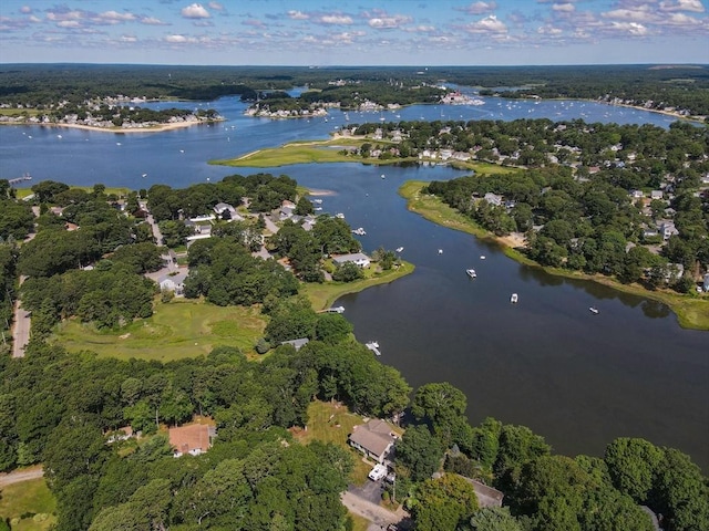 49 Edgewater Way, Wareham, MA 02571 - birds eye view of property with a view of trees and a water view
