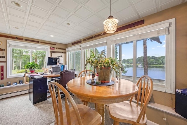 49 Edgewater Way, Wareham, MA 02571 - dining room featuring an ornate ceiling, recessed lighting, and baseboard heating